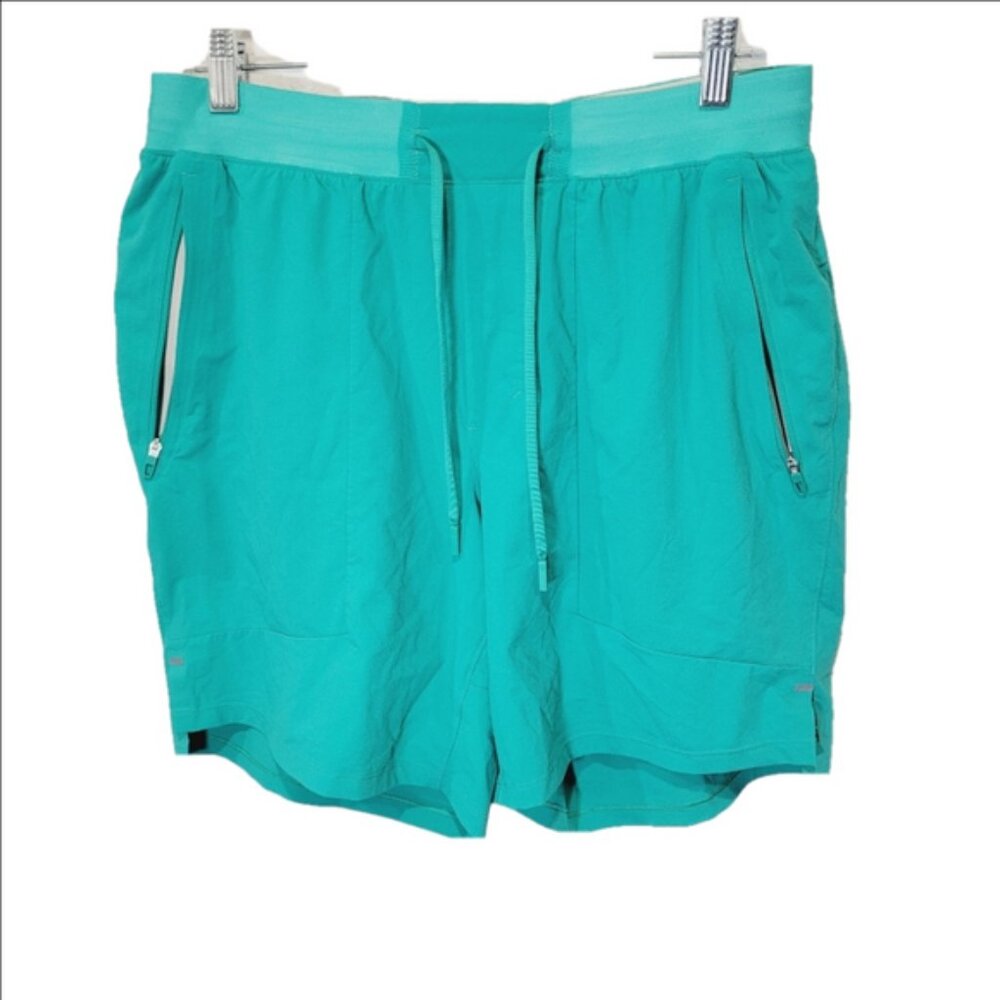 Lululemon License To Train Maldoves Green Athletic Shorts